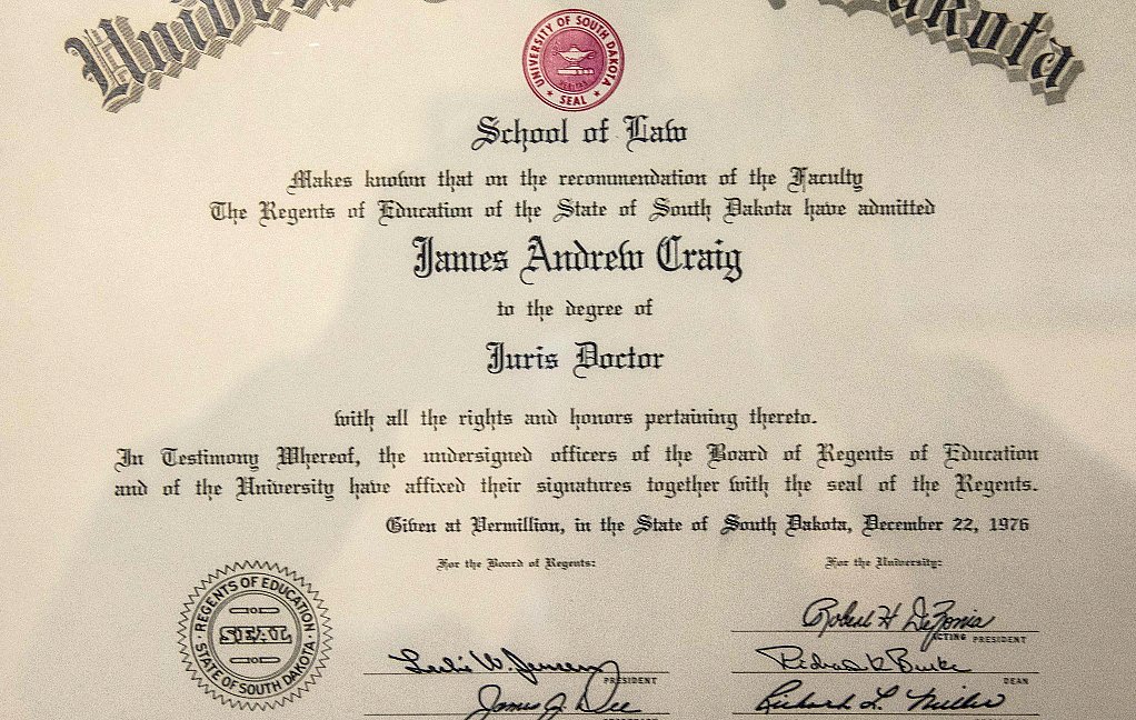 Jim Craig's Juris Doctor